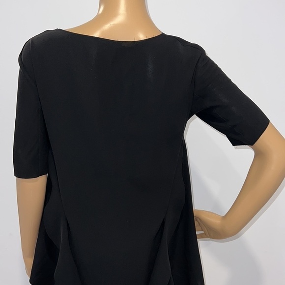 COS Black Laser Cut high low Ruffle Tunic top size 2 - Picture 5 of 12